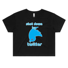 Load image into Gallery viewer, Shot Down by Twitter Womens Crop