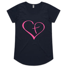 Load image into Gallery viewer, Heart Cross Womens Scoop