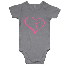 Load image into Gallery viewer, Heart Cross Baby Onesie