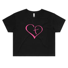 Load image into Gallery viewer, Heart Cross Womens Crop