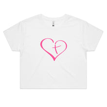 Load image into Gallery viewer, Heart Cross Womens Crop