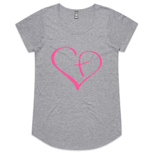 Load image into Gallery viewer, Heart Cross Womens Scoop