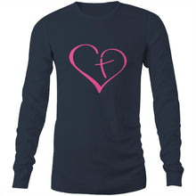 Load image into Gallery viewer, Heart Cross Mens Long Sleeve