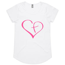 Load image into Gallery viewer, Heart Cross Womens Scoop
