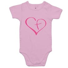 Load image into Gallery viewer, Heart Cross Baby Onesie