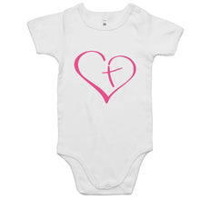 Load image into Gallery viewer, Heart Cross Baby Onesie