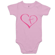 Load image into Gallery viewer, Heart Cross Baby Onesie
